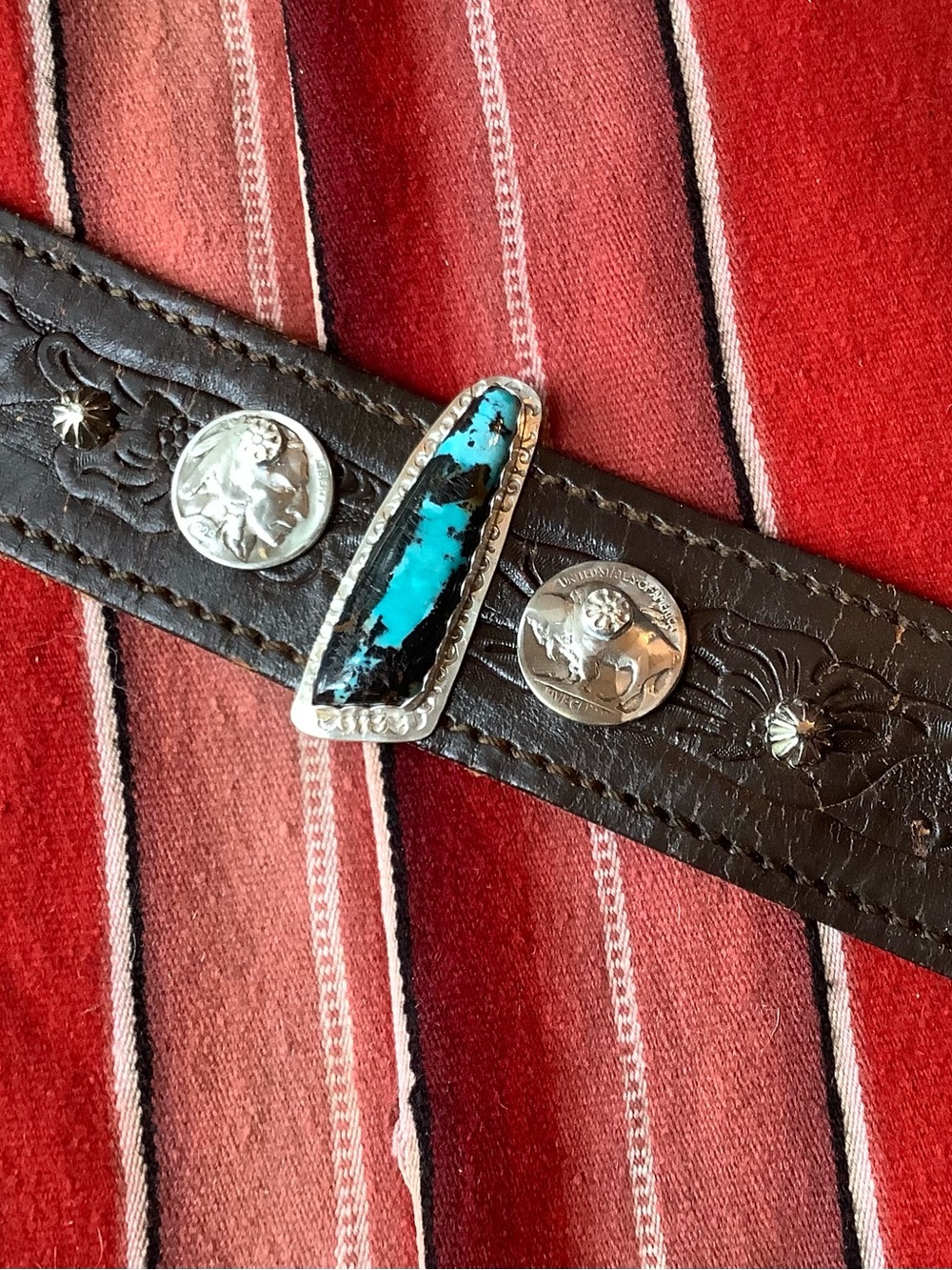 Turquoise/sterling/ nickels cuff, up to 6 3/4” wrist - Picture 10 of 10
